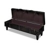 vidaXL Storage Bench 43.7 in. Dark Brown Solid Wood Pine&Faux Leather - 2 of 4