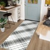 Machine Washable Runner Rug 2x6 Plaid Hallway Runner Vintage Lines Print Entryway Runners Non Slip Kitchen Rug Indoor Foldable Thin Rug for Laundry - 3 of 4