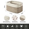 Itopfox Woven Storage Basket Set of 3, Cotton Rope Organizing Bins for Books, Toys, Towels, Living Room Decor, Foldable Handles, Brown - 2 of 4