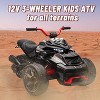 12V Kids Electric 3-Wheel Ride-On Car with Parent Remote Control, 2x55W Motors, 2 Speeds, LED Lights, Music, USB, Suspension & EVA Tires - 3 of 4
