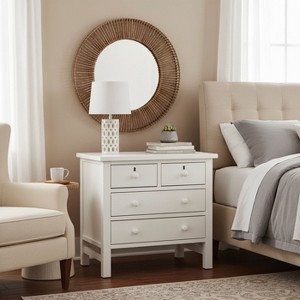 PAGED Wooden Nightstand with 3 Storage Drawers, Modern Side Table with Handles, Bedside Cabinet for Bedroom, Living Room - 1 of 4