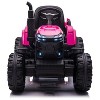 Jojoka 12V Kids Ride-On Tractor with Trailer, Electric Tractor with Dual Motors, LED Lights, USB/MP3, for Ages 3-6 - 2 of 4