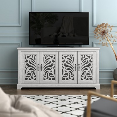 Frenzy 60.0 In. Dusty Gray Oak Tv Stand Fits Tv's Up To 65 In. : Target