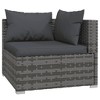 vidaXL 10-Piece Patio Lounge Set with Cushions -Outdoor Furniture - Gray Poly Rattan - Water-Resistant Modular Design - Sturdy & Lightweight - 3 of 4