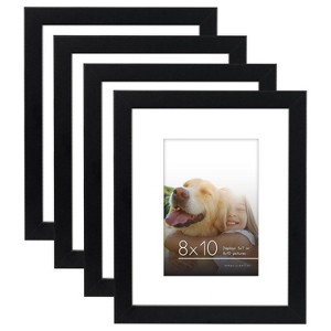 Americanflat 8x10 Black Picture Frame with Shatter-Resistant Glass - Pack of 4 - 1 of 4
