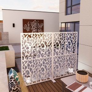 Syemin Patio Decorative Screens, Iron Arch Decoration Garden Trellis, for Outdoor for Climbing Plants Support, Flowerbed, White, 45.3"*15.8"*72" - 1 of 4