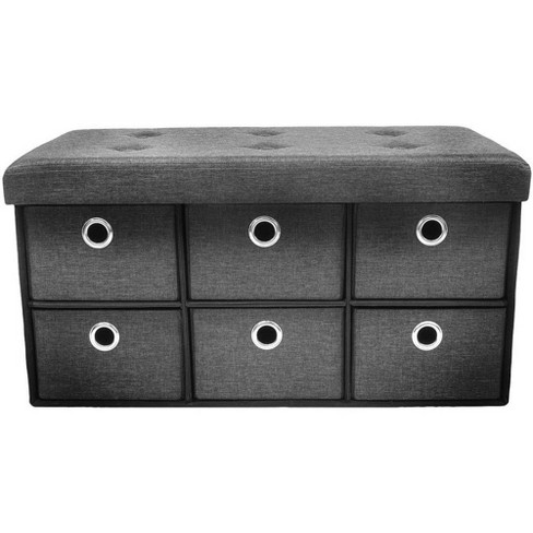 Collapsible discount storage bench