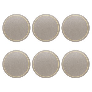 Unique Bargains Round PVC Leather Waterproof Anti-slip Home Decor Coasters 6 Pcs - 1 of 4