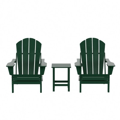 WestinTrends Malibu HDPE Outdoor Patio Folding Poly Adirondack Conversation Set (3-Piece)