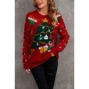 Clearlove Womens Ugly Christmas Sweater Novelty Print Crew Neck Sweater Pullover - 3 of 4