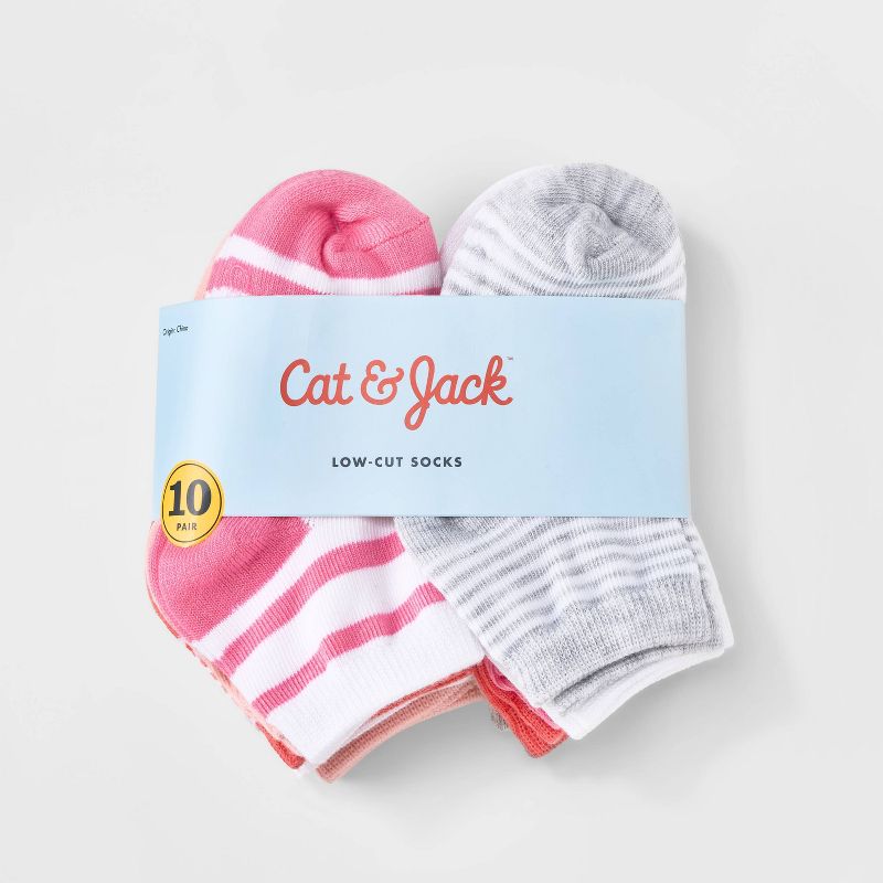 Toddler Girls' Striped Low Cut Socks - Cat & Jack™, 3 of 5