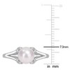 EVERLY JEWELRY |Multi-color Option Pearl Gemstone and Diamond Sterling Silver Ring. - 4 of 4