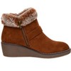 CUSHIONAIRE Women's Rhodes Faux Suede Winter Booties – Fur Boots for Women with Memory Foam, Comfy Boots with Faux Fur,Side Zipper, 2-Inch Wedge Heel - 4 of 4