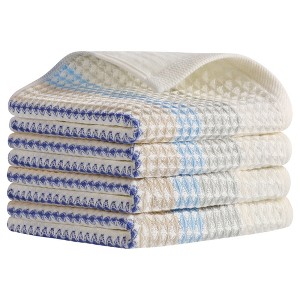 REGALWOVEN Bathroom Waffle Cotton Soft Absorbent Striped Hand Towel 13 x 29 Inch - 1 of 4