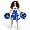 Joyfy Halloween Cheerleader Costume for Girls Cheerleader Uniform Child Cheerleader Costume for Halloween Party - Pink / Blue - 3 of 4