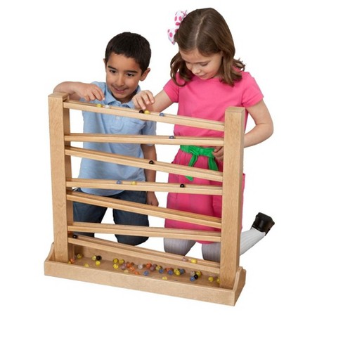 Remley Kids Wooden Heirloom Marble Roller - Marbles Included, Harvest ...