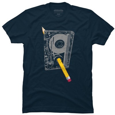 Men's Design By Humans Old School Pencil Rewind By clingcling T-Shirt