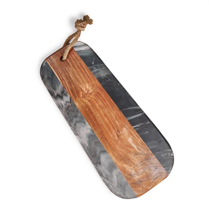 GAURI KOHLI Sulguni Marble & Wood Cutting Board, Grey, 1 of 7