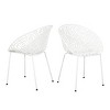 Set of 2 Outdoor Dining Chairs, Plastic Frame Patio Chairs with Diamond Cutout Design for Garden or Balcony-Maison Boucle - 3 of 4