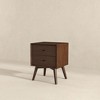 NicBex 17.7 inch Nightstand with 2 Drawers,Modern Side Table with Storage Space and Wood Legs,Bedside Table for Bedroom,Living Room,Brown - 2 of 4