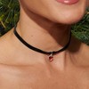 Ross-Simons 1.90 Carat Garnet Heart Pendant Choker Necklace With Black Velvet Cord and Sterling Silver Size 13 - 4 of 4