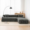 110"W Modular Sectional Sofa Upholstered Couch Cloud Sofa Free-combined Sofa with 2 Pillows, Beige/Light Coffee/Dark Gray/Black-ModernLuxe - 2 of 4