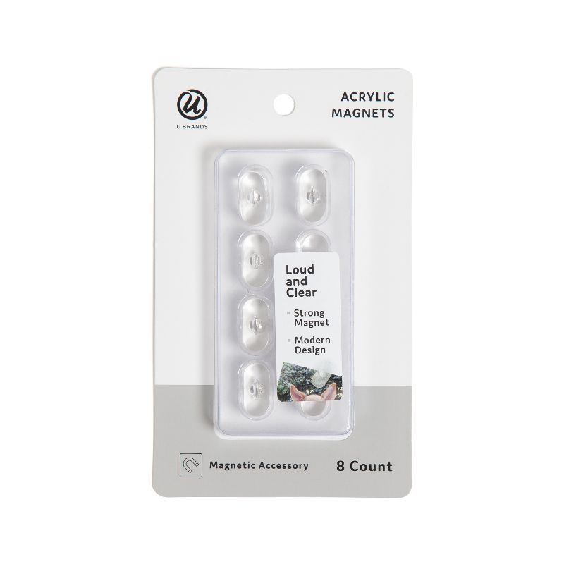 U Brands 8ct Acrylic Oval Magnets Clear, 3 of 8