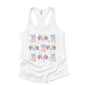 Simply Sage Market Women's Coquette Patriotic Cowgirl Boots Chart Graphic Racerback Tank - 1 of 3