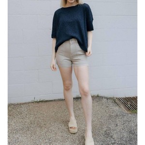 Women's High Rise Utility Cargo Short - JUST BLACK DENIM - 1 of 4