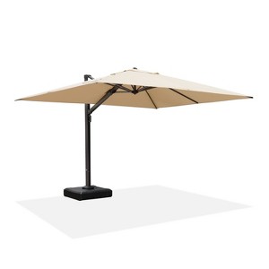 PURPLE LEAF Rectangle Patio Umbrella with Base Large Cantilever Outdoor Offset Umbrella with 360-degree Rotation for Garden Deck Backyard Pool - 1 of 4