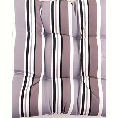 Gray Stripe Polyester Wicker Settee Cushion
