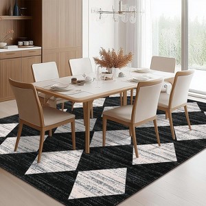 Washable Runner Area Rug, Non Slip Non Shedding Print Carpet, Modern Stain Resistant Foldable Soft Door Mat for Kitchen Hallway - 1 of 4