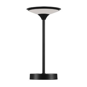 Globe Electric 12" Black 1.5W LED Integrated Outdoor (Includes LED Light Bulb) Table Lamp with Frosted Diffuser Novogratz x Globe: Iron Body - 1 of 4