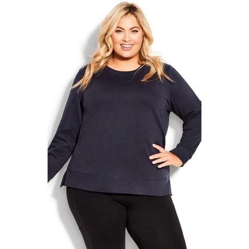 Avenue  Women's Plus Size Pia Layered Top - Navy - 26w/28w : Target