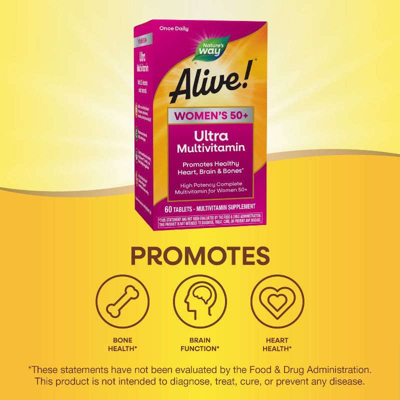 Nature&#39;s Way Alive! Women&#39;s 50+ Ultra Multivitamin Tablets - 60ct, 6 of 13