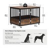 43.3in Double Doors Wooden Dog Kennel Dog Crate Furniture With Wheels For Large And Medium Dogs - 3 of 4