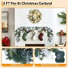 6ft Pre-Lit Artificial Christmas Garland, 20 LED Lights & Timer, Elegant Decorative with Pinecones, Berries & Silver Balls for Staircase & Fireplace - 3 of 4