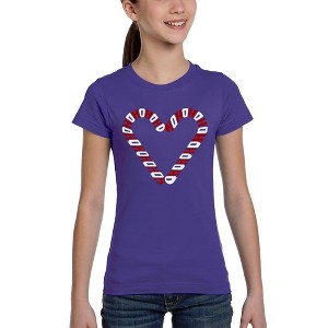 LA Pop Art Candy Canes - Girl's Word Art T-Shirt - 1 of 4
