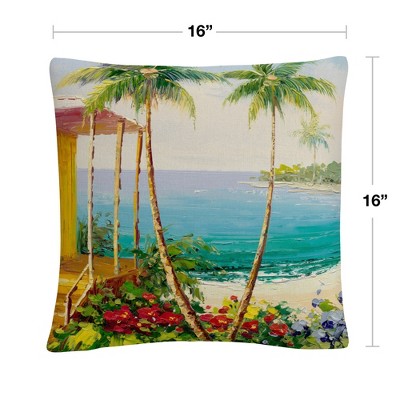 Rio Key West Villa 16" Square Polyester Throw Pillow