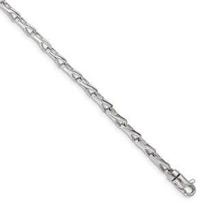 Black Bow Jewelry 14K White Gold, 3.5mm Fancy Link Chain Bracelet - 1 of 3
