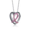 Two-Tone necklace with pink cubic zirconia heart pendant - Elegant and stylish jewelry for every occasion - 4 of 4