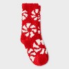 Kid's Peppermint Christmas Cozy Crew Socks - Red/White 2-5 - 2 of 3