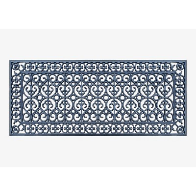 A1HC Large Outdoor Floor Door Mat, 24"X57", Natural Rubber Grill Drainable Design & Anti Fatigue Doormat