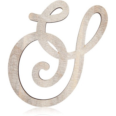 Unfinished Wooden Monogram Alphabet Decorative Letters, Rustic Wall Hanging Craft Home Decor, 13"