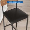 Bar Stools Set of 4, Upholstered Counter Height Stools with Backrest & Footrest, Kitchen Island & Bar - 4 of 4