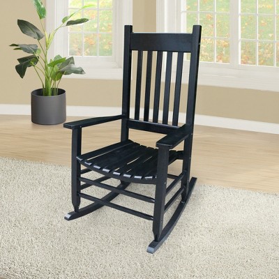 SKRAN Solid Hardwood Porch Rocker Chair, Wide Seat with Slatted Backrest and Armrests, Outdoor Rocking Chair for Porch, Balcony, or Garden