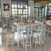 Hooseng Bar Table and Chairs Set of 7, Farmhouse Counter Height Pub Set for 6 Dining Table Set, Tall Dining with 6 PU Leather Chairs - 4 of 4