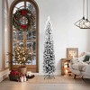 vidaXL Slim Artificial Christmas Tree with Flocked Snow Green 6 ft PVC - 2 of 4