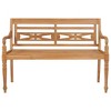 vidaXL Batavia Bench Garden Bench Patio Loveseat with Cushion Solid Wood Teak - Anthracite 47.2" - 3 of 4