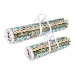 Hastings Home Wrapping Paper Storage Bags - Set of 2 - For 30" and 40" Rolls - Clear Totes With White Handles